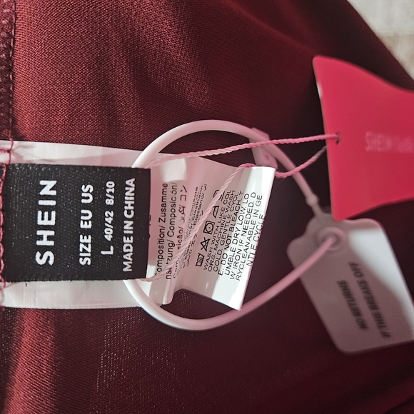SHEIN One-Shoulder Burgundy Dress - Picture 5 of 5